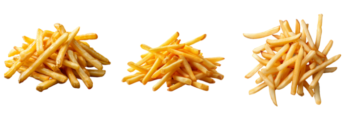 Set of French Potato Isolated on Transparent Background. PNG.