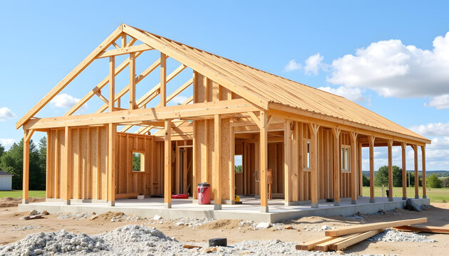 roof truss system in construction, structural design