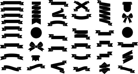 black and white icons set