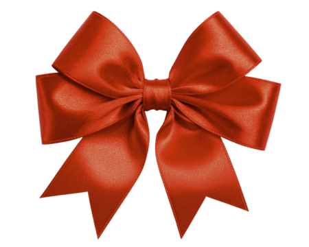 red bow isolated on transparent background - Powered by Adobe