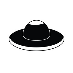 Minimalist black hat silhouette on white background
