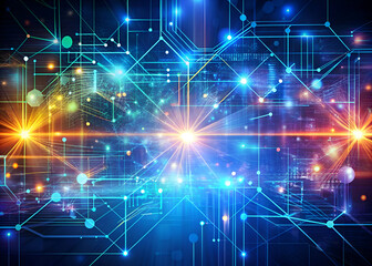 Fototapeta premium Abstract Network. Digital Connections and Data Flow in Cyberspace