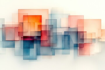 Naklejka premium Abstract geometric design with overlapping colorful squares and cubes