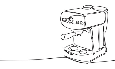 Line Art Espresso Machine Continuous Line Drawing of Coffee Maker
