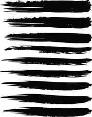 Grunge collection of vector black brush strokes for your design elements