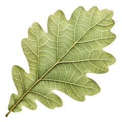 Naklejka premium Netleaf Oak Leaf Distinct Botanical Foliage with Textured Lobed Form Deep Green Surface Prominent Vein Details Natural Minimal Elegance and Fresh Organic Beauty on White Background