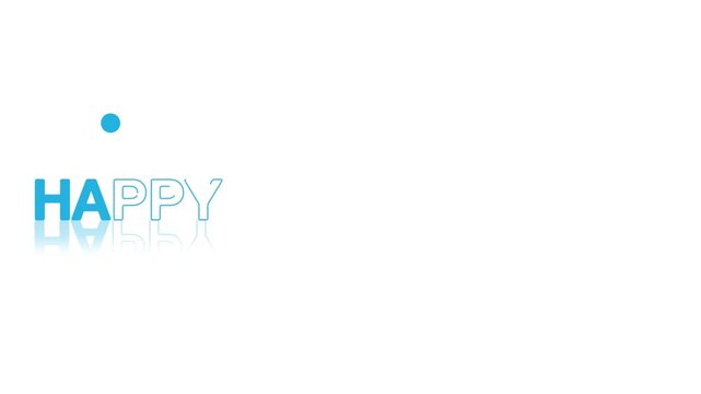 animated jumping or bouncing ball Happy thanksgiving text word lettering typography glow neon reveal, Bright letters jump in the inscription theme video,motion seamless loop Blue type on white backgr
 - Powered by Adobe