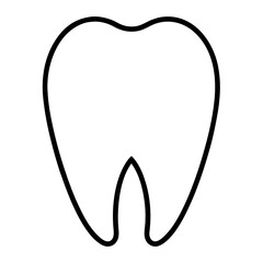 Simple outline drawing of a human tooth with a white background ideal for dental concepts
