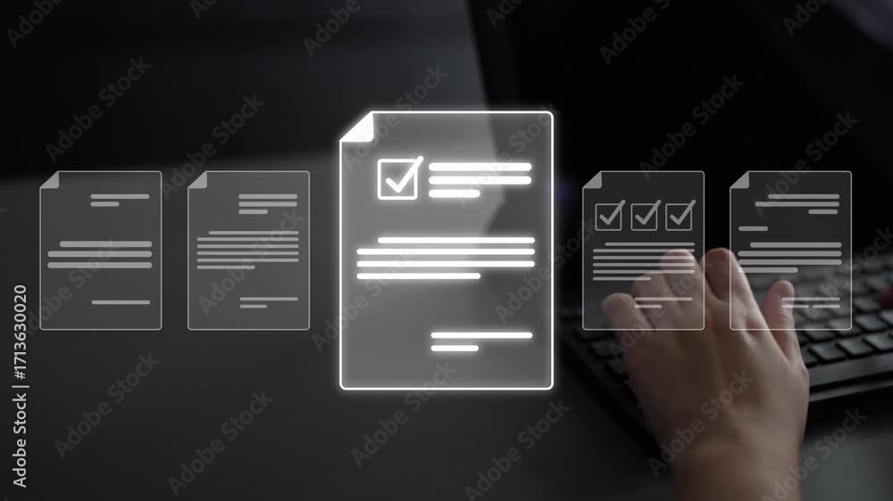 Poster online document management, cloud-based document access, secure digital file storage, paperless docu