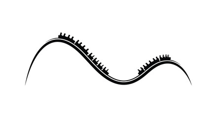 Abstract black line with jagged peaks against a pure white background