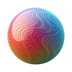 3d abstract ball shape with gradient colors on tra