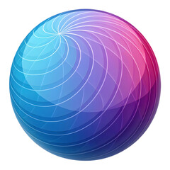 3d abstract ball shape with gradient colors on tra
