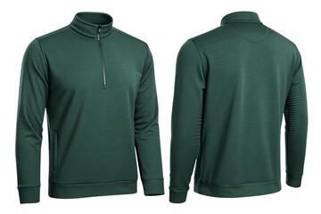 Blank dark green quarter zip long sleeve pullover stylish everyday outfit