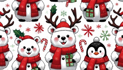 set of funny snowman