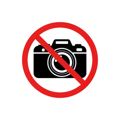 No photography allowed sign with camera icon