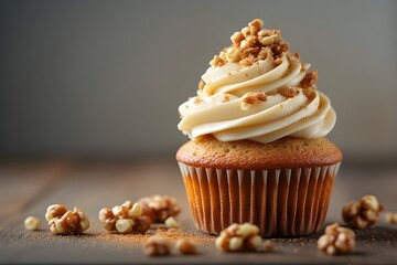 walnut cupcake with frosting