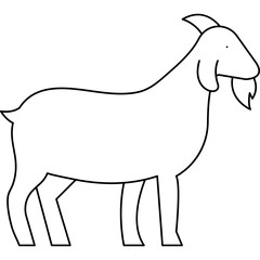 Goat single vector icon illustration