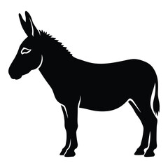 Silhouette of a donkey standing profile view farm animal icon
