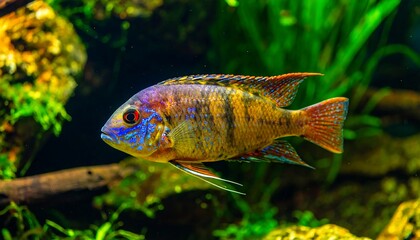 Vibrant fish in aquarium