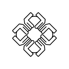 collaboration hands icon isolated on white