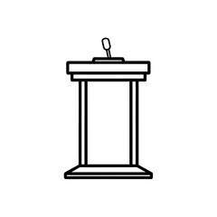 debate podium icon isolated on white