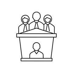 debate team icon isolated on white