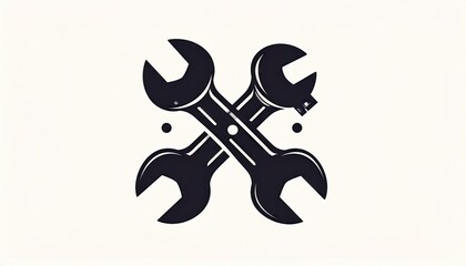 Vintage Wrench Logo Design for Mechanics or Repair Services.