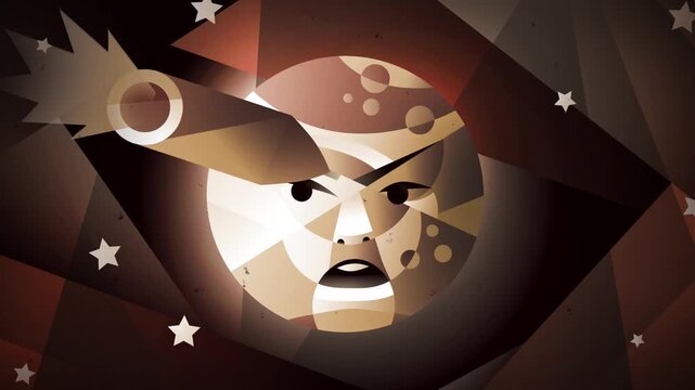 scene of a rocket landing in the moon face