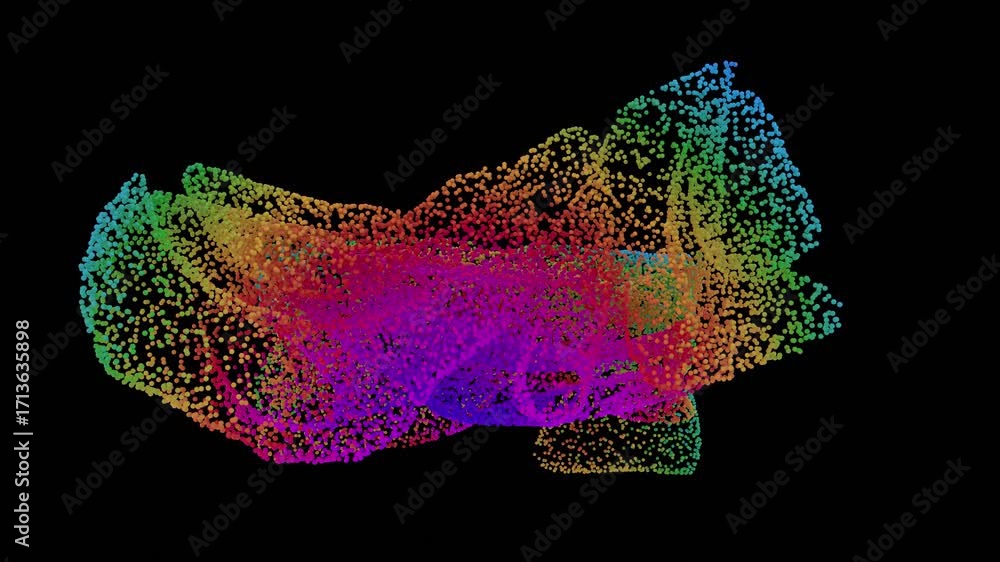 Poster colorful abstract particle wave animation