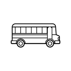 school bus icon isolated on white