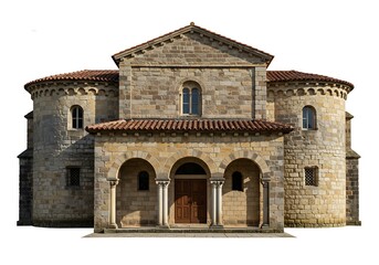 Fototapeta premium Modern Two-Story House with Balconies A Contemporary Architectural Design