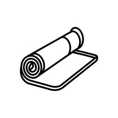 yoga mat icon isolated on white
