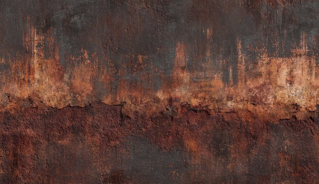 Rusted metal panel with varying shades of brown and dark grey