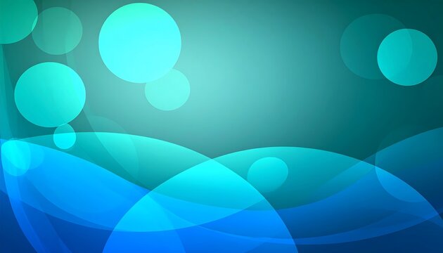 Abstract teal and blue background with circles and flowing lines - Powered by Adobe