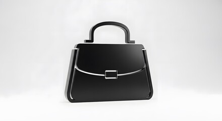Black handbag isolated on white background. Fashion accessory for daily use and elegant style.
