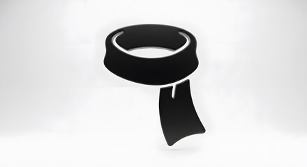 Black wristband bracelet isolated on white background. Simple fashion accessory for casual style.
