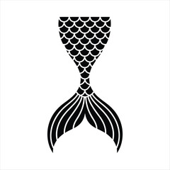 Elegant Silhouette of a Mermaid Tail with Detailed Scale Pattern