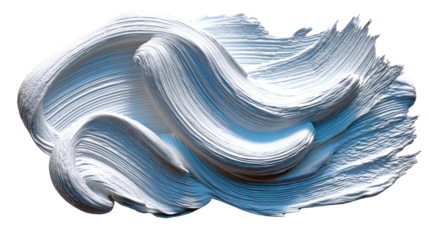 Abstract Brushstroke: A close-up of a bold, textured brushstroke of white paint, showcasing the fluidity and artistry of the medium, evoking creativity and artistic expression.