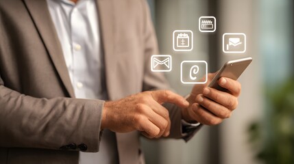 Obraz premium Business people use internet for information and browsing information network concept 