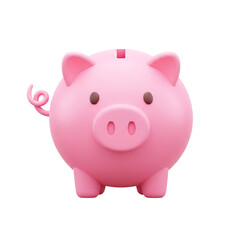 Pink piggy bank icon for savings and finance