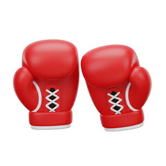 Red boxing gloves icon for sport and competition