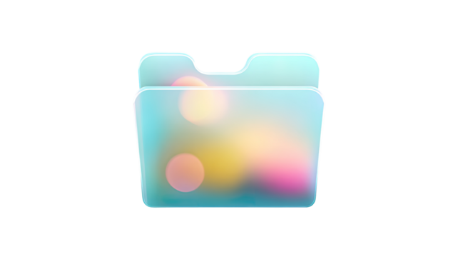 Translucent folder icon, soft pastel colors, blurred, light effect - Powered by Adobe