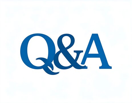 Bold, stylized blue capital letters Q&A create a simple, modern graphic design.