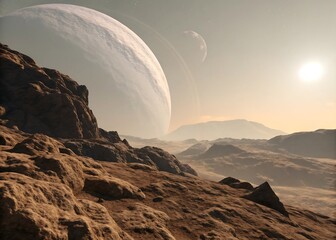 minimal alien rocky plateau smooth edge