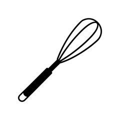 Illustration of a simple kitchen whisk tool on transparent background
