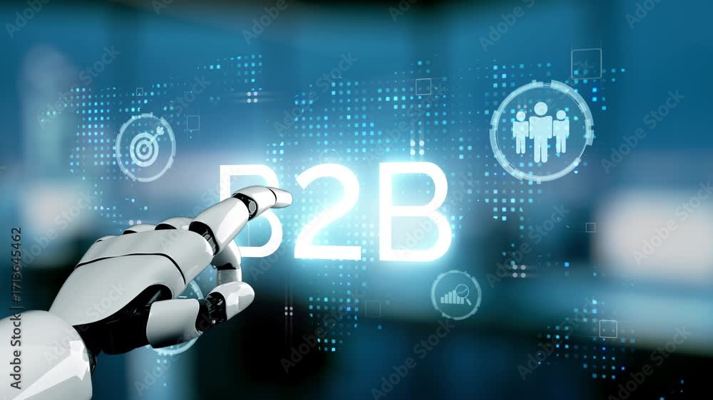 Poster ai-driven b2b strategy revolutionizing business operations through intelligent automation, real-time