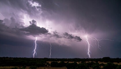 Stormy skies with lightning