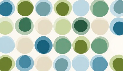 Abstract pattern of overlapping circles in muted colors