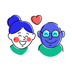 boy and girl with heart