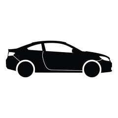 Sleek silhouette of a modern sports car in a simple graphic style
